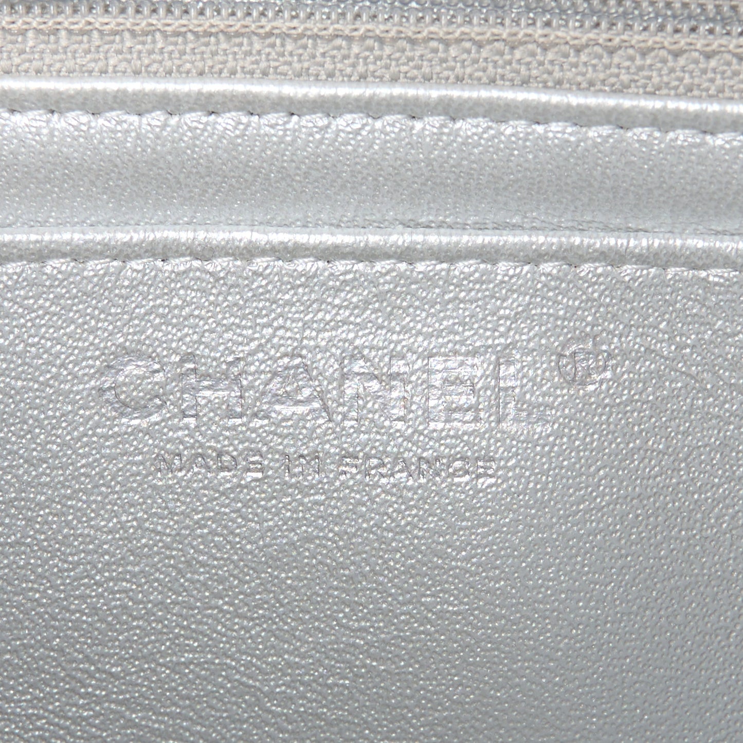Metallic Lambskin Quilted Mini Rectangular Flap Silver