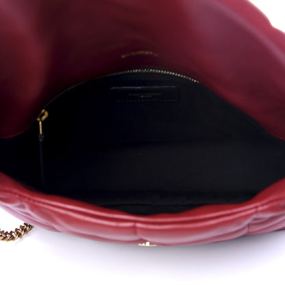 Saint Laurent Lambskin Quilted Small Loulou Puffer Monogram Chain Satchel Red 4 of 9