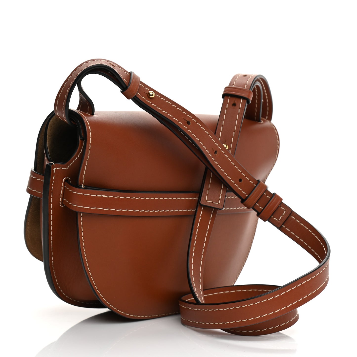 Calfskin Small Gate Crossbody Bag Rust