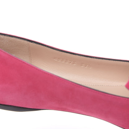 Gucci Kid Scamosciato GG Marmont Fringe Flats 37.5 Hot Pink 7 of 9