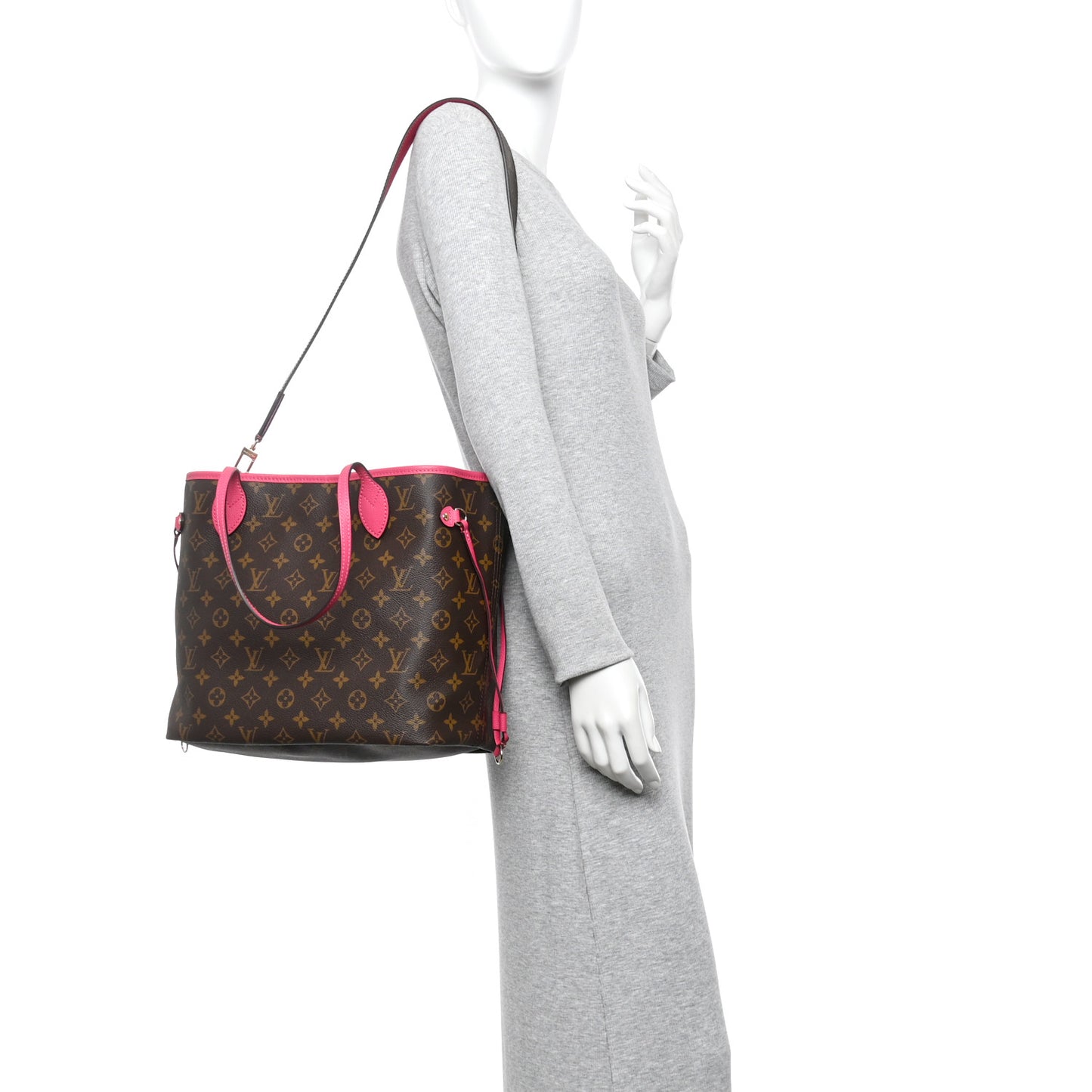 Monogram Inside Out Neverfull Bandouliere MM Rose Pondichery