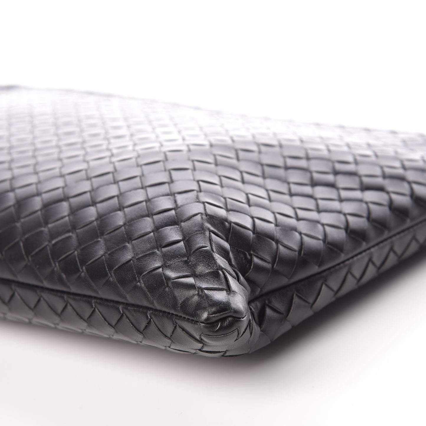 Nappa Intrecciato Zip Pouch Black