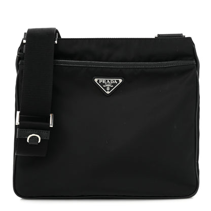 Prada Re-Nylon Saffiano Pocket Flat Messenger Bag Black 1 of 13