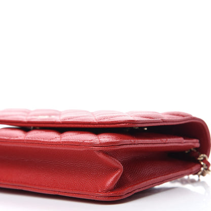 Chanel Caviar Quilted Wallet On Chain WOC Red 7 of 12