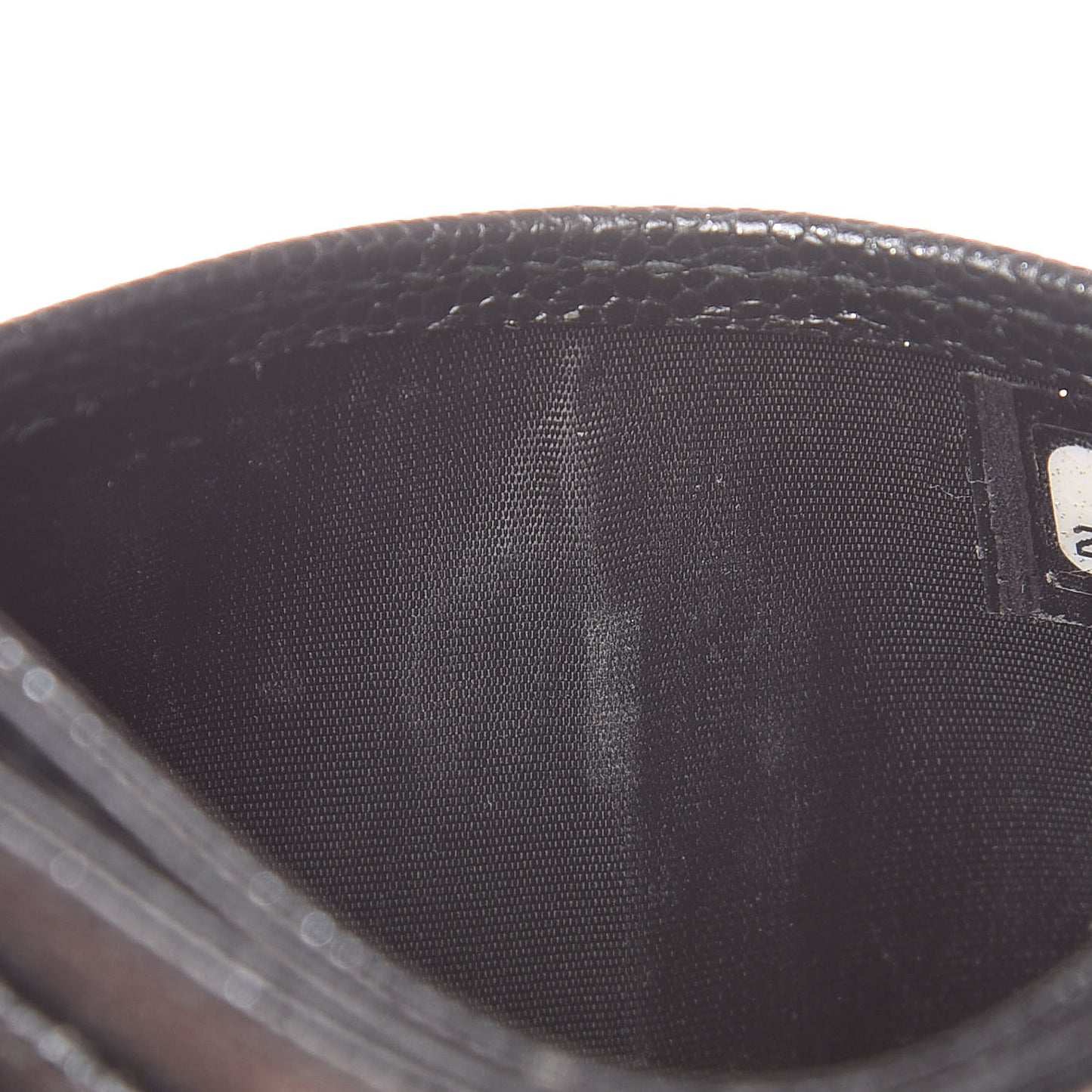 Metallic Caviar Quilted Card Holder Black