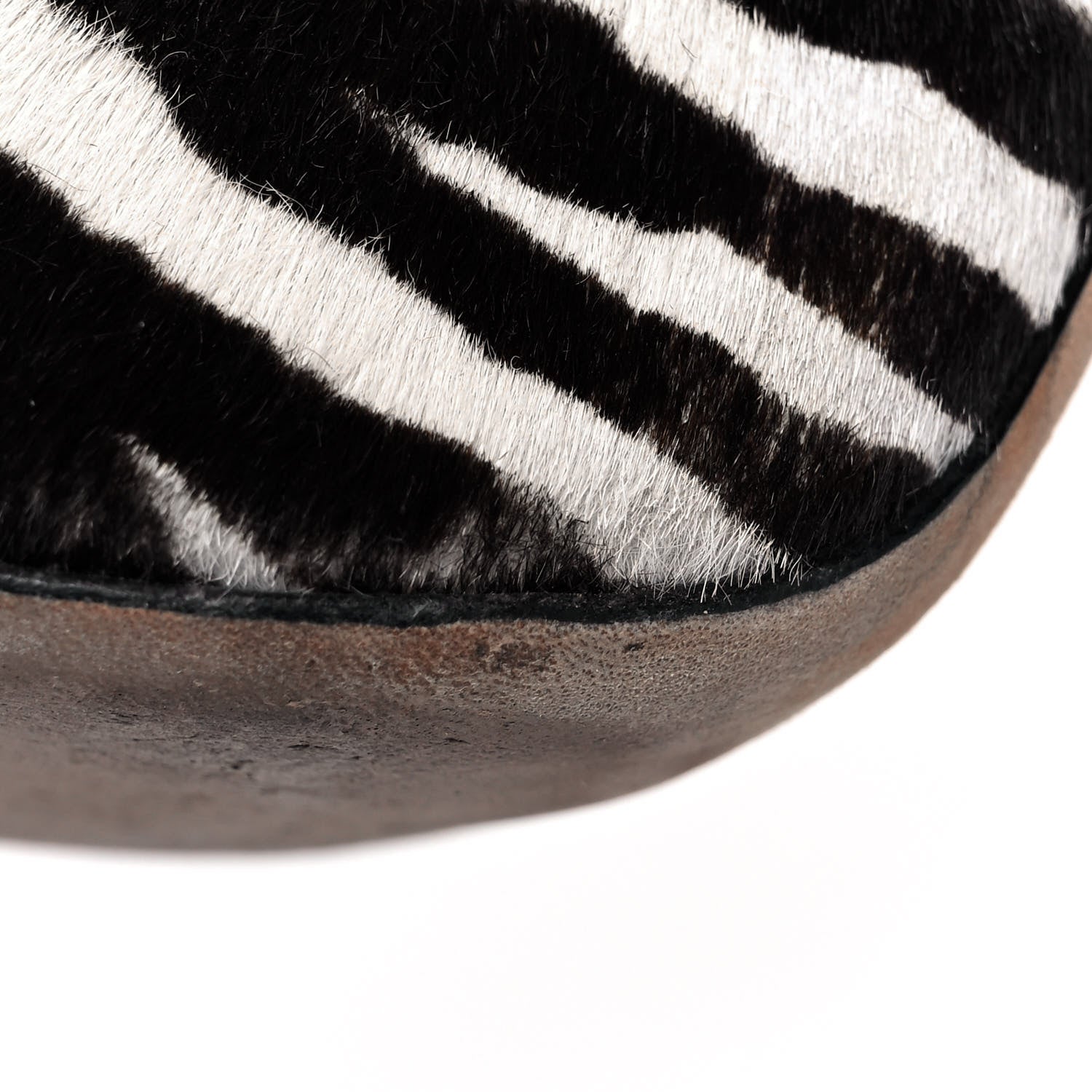 Jimmy Choo Pony Hair Zebra Print Patent Pointy Toe 100 Pumps 38 Black 8 of 8
