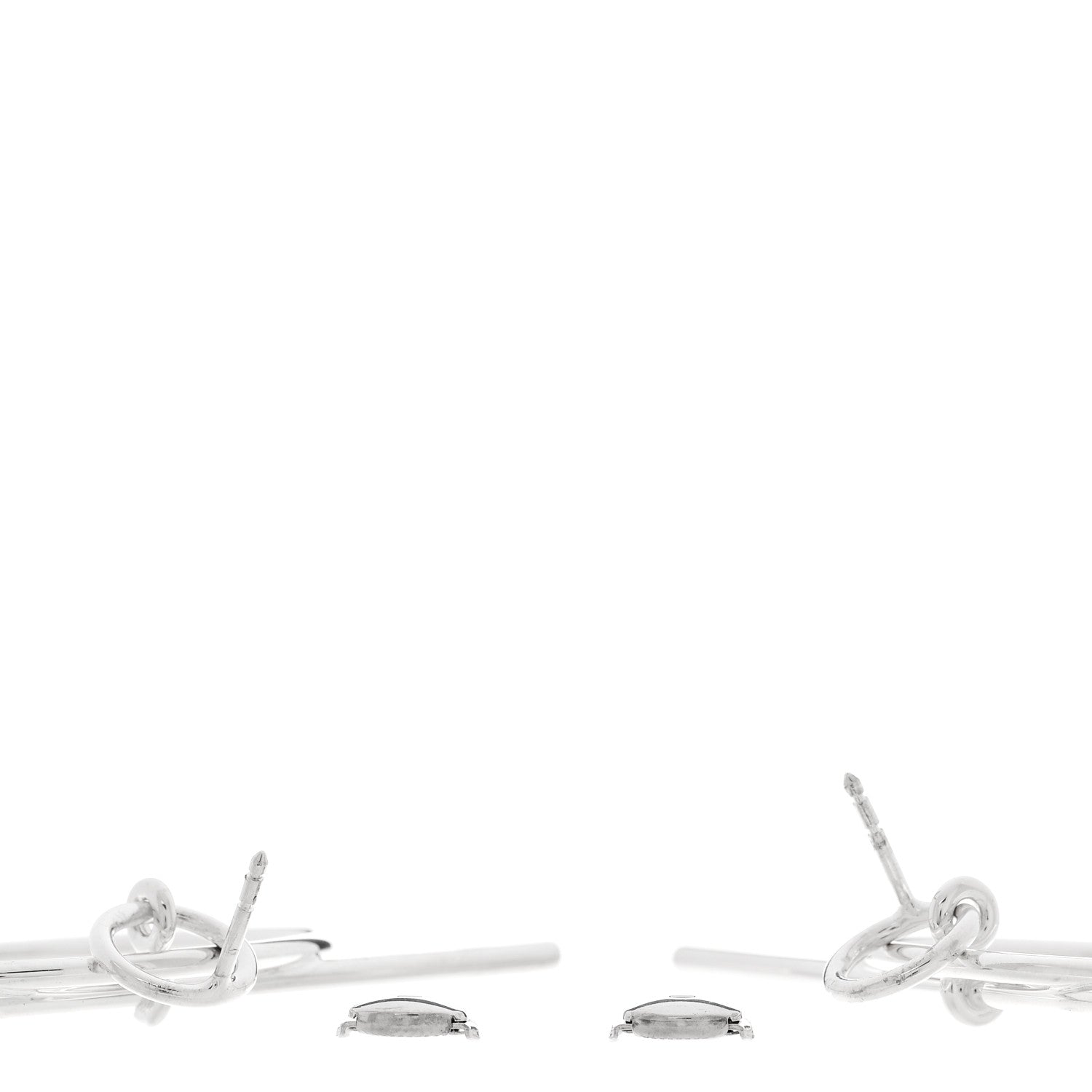 Hermes Sterling Silver MM Loop Earrings 3 of 7