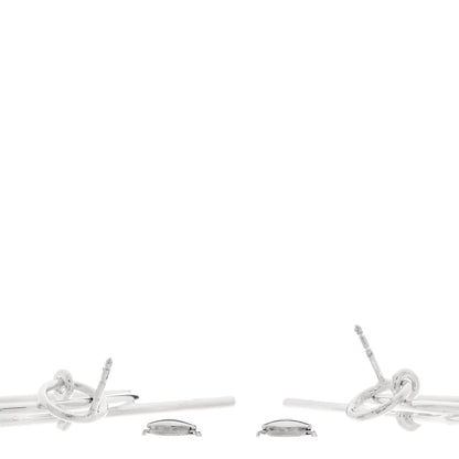Hermes Sterling Silver MM Loop Earrings 3 of 7