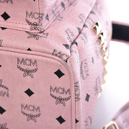 MCM Visetos Medium Side Studs Stark Backpack Pink 13 of 20