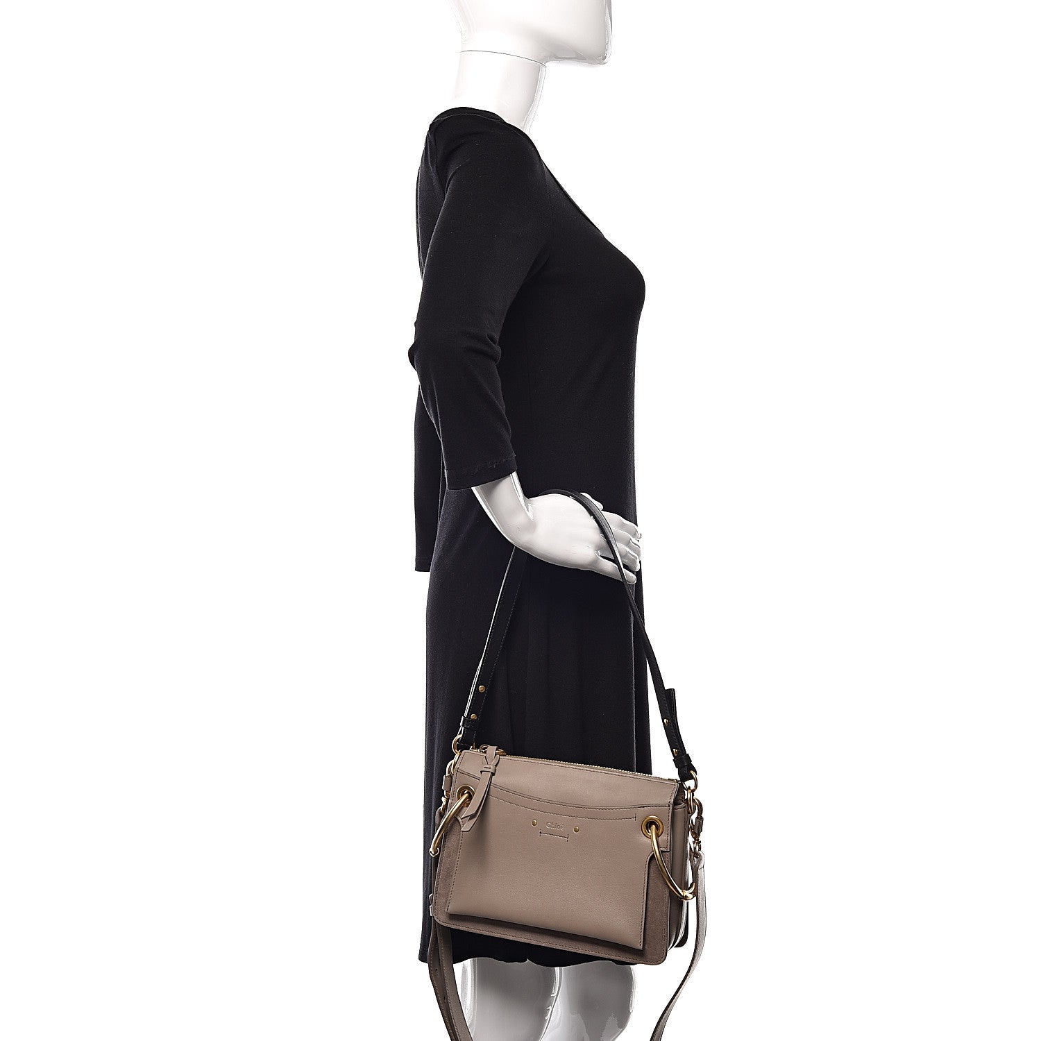 Chloe Calfskin Suede Small Roy Bag Motty Grey 4 of 12
