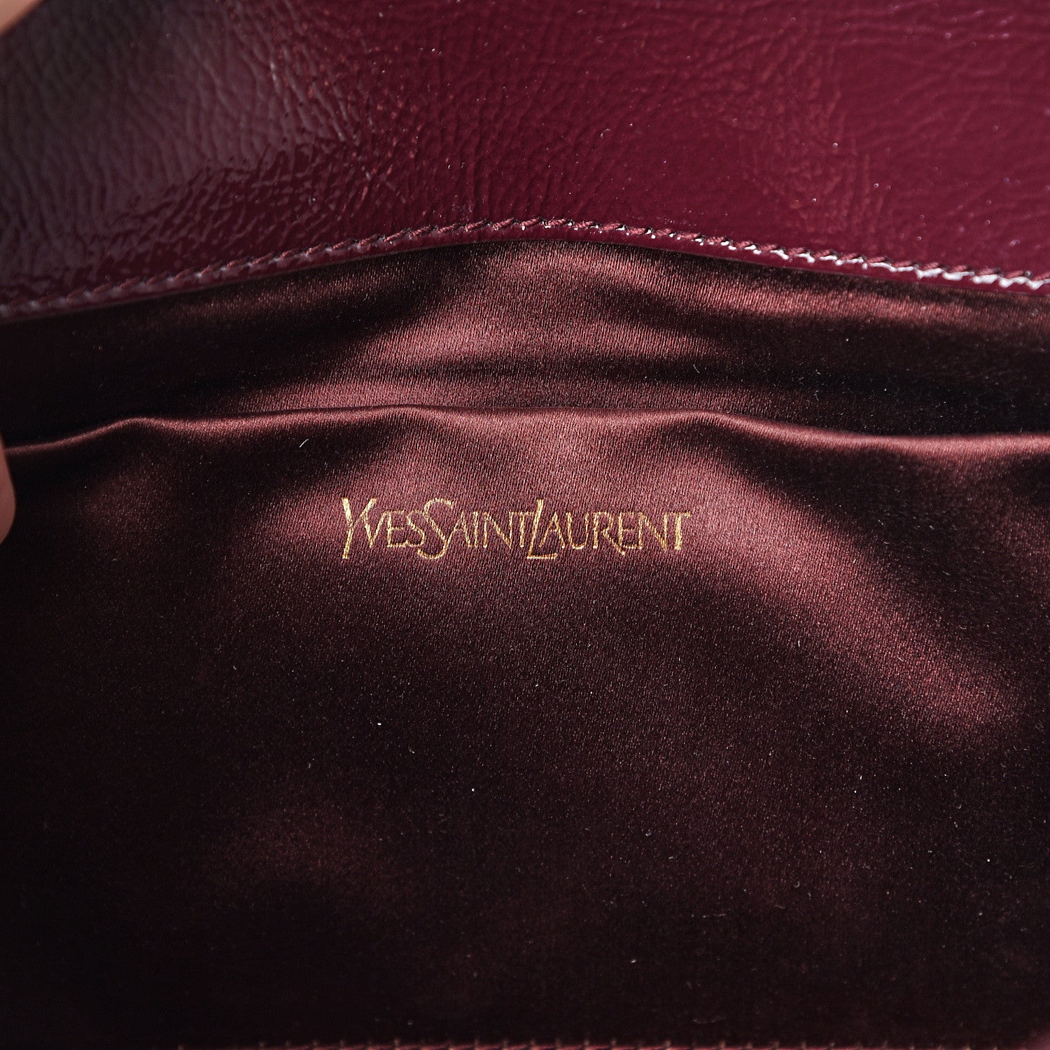 Saint Laurent Textured Patent Monogram Large Belle De Jour Clutch Burgundy 5 of 8