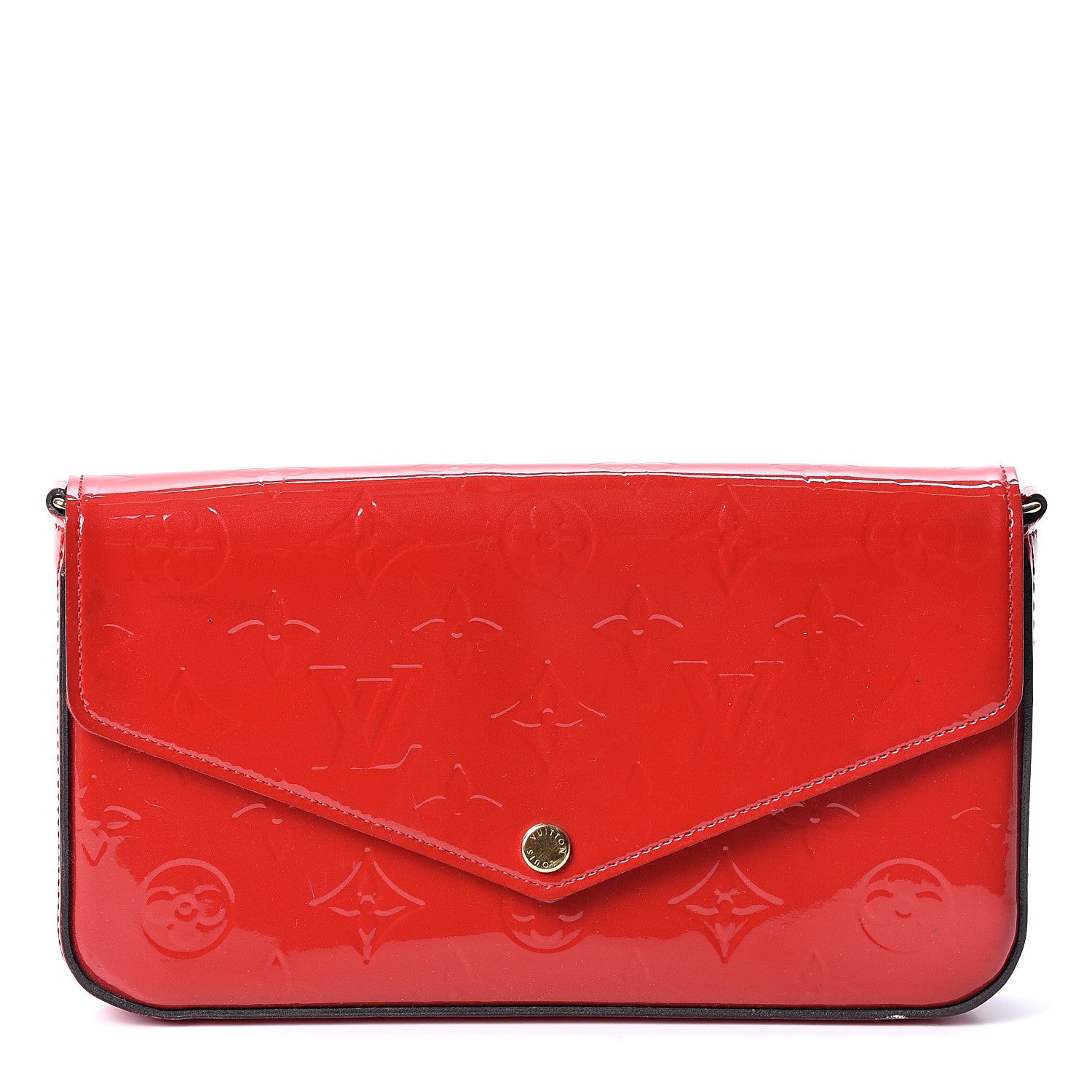 Louis Vuitton Vernis Felicie Pochette Chain Wallet Cherry 1 of 11