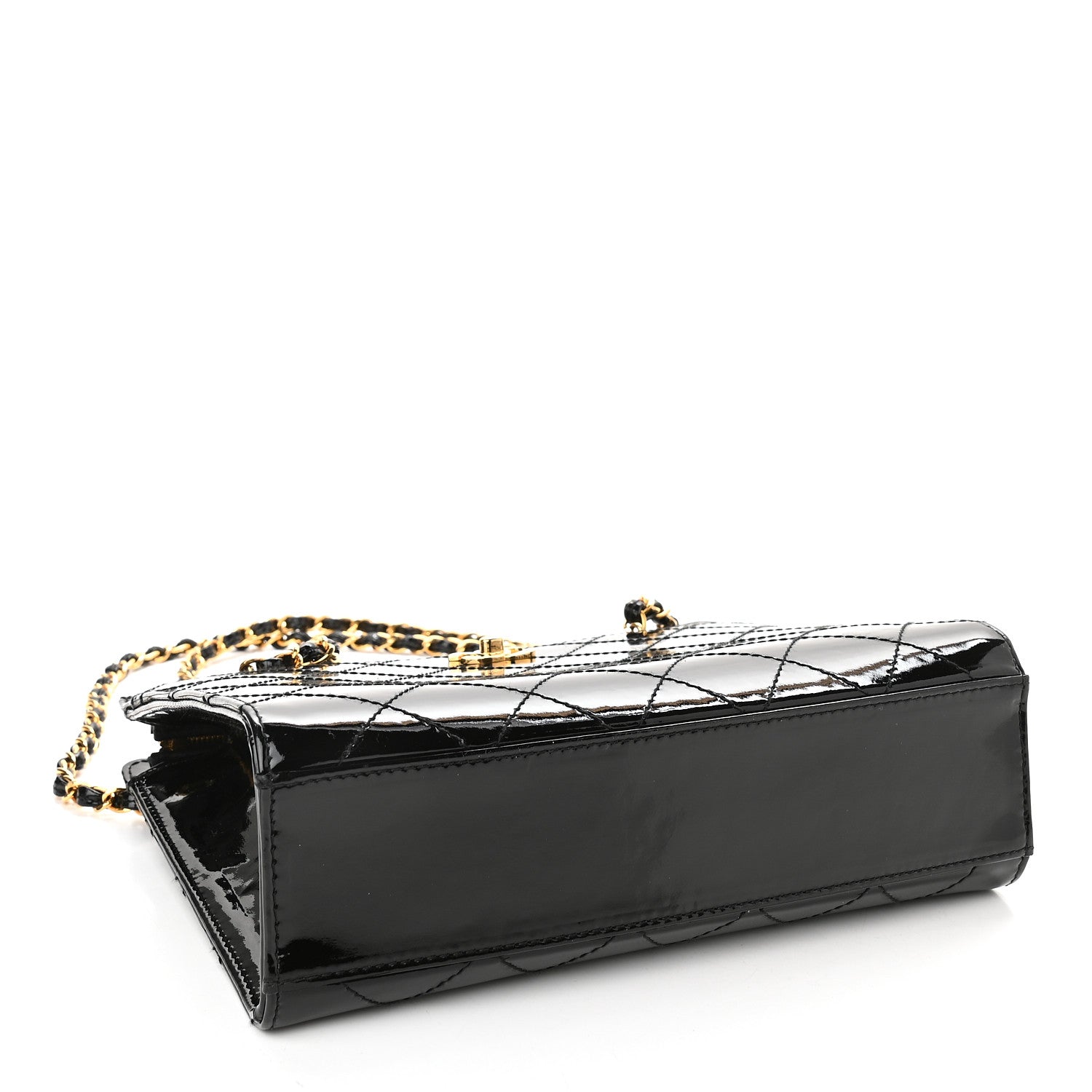 Chanel Patent Quilted Shoulder Bag Black 3 of 8