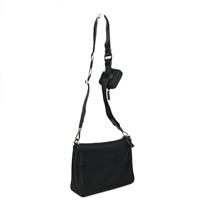 Prada Re-Nylon Saffiano Pocket Zippered Shoulder Bag Black 2 of 9