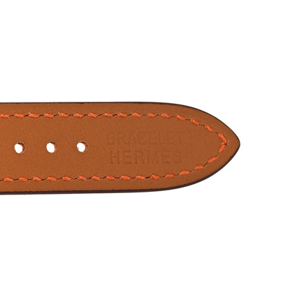 Hermes Swift Heure H Hour Watch PM Double Tour Strap Orange 3 of 5