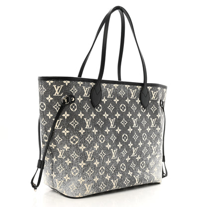 Louis Vuitton Denim Monogram Jacquard Neverfull MM Grey 2 of 9