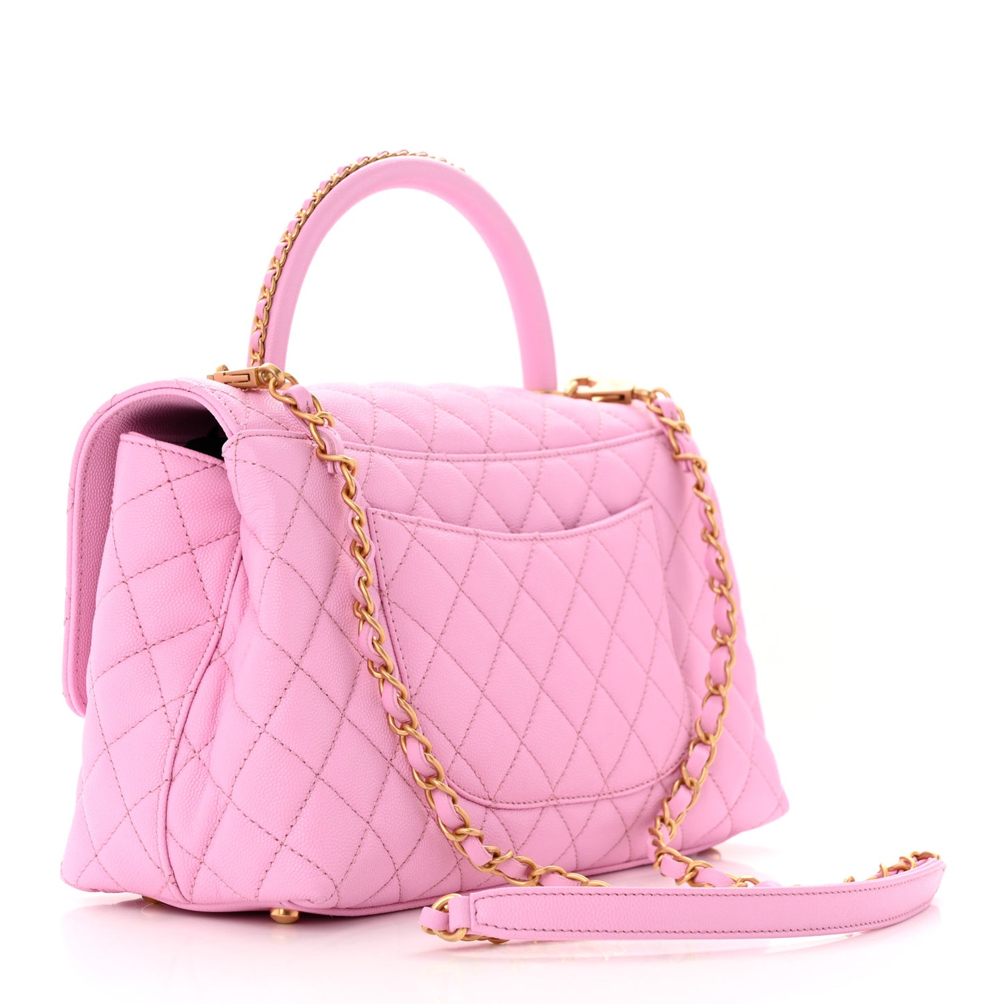 Caviar Quilted Small Coco Chain Handle Flap Lilas