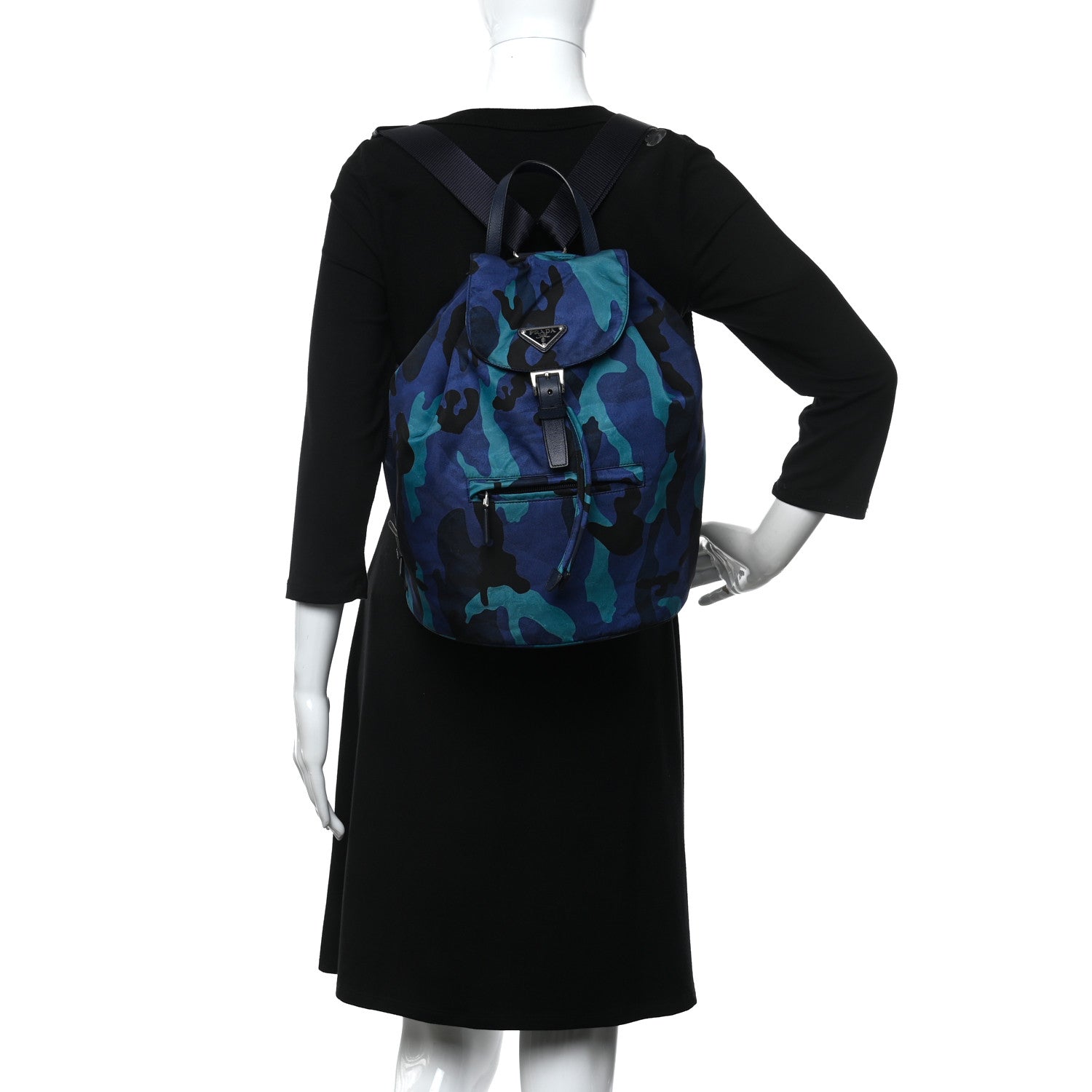 Prada Tessuto Nylon Camouflage Print Backpack Royal 2 of 13