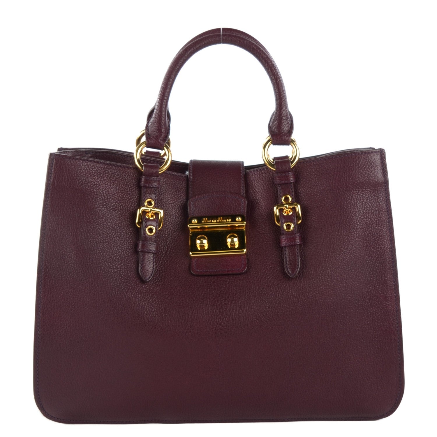Miu Miu Goatskin Madras Tote Ribes 1 of 9