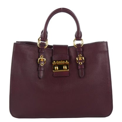 Miu Miu Goatskin Madras Tote Ribes 1 of 9