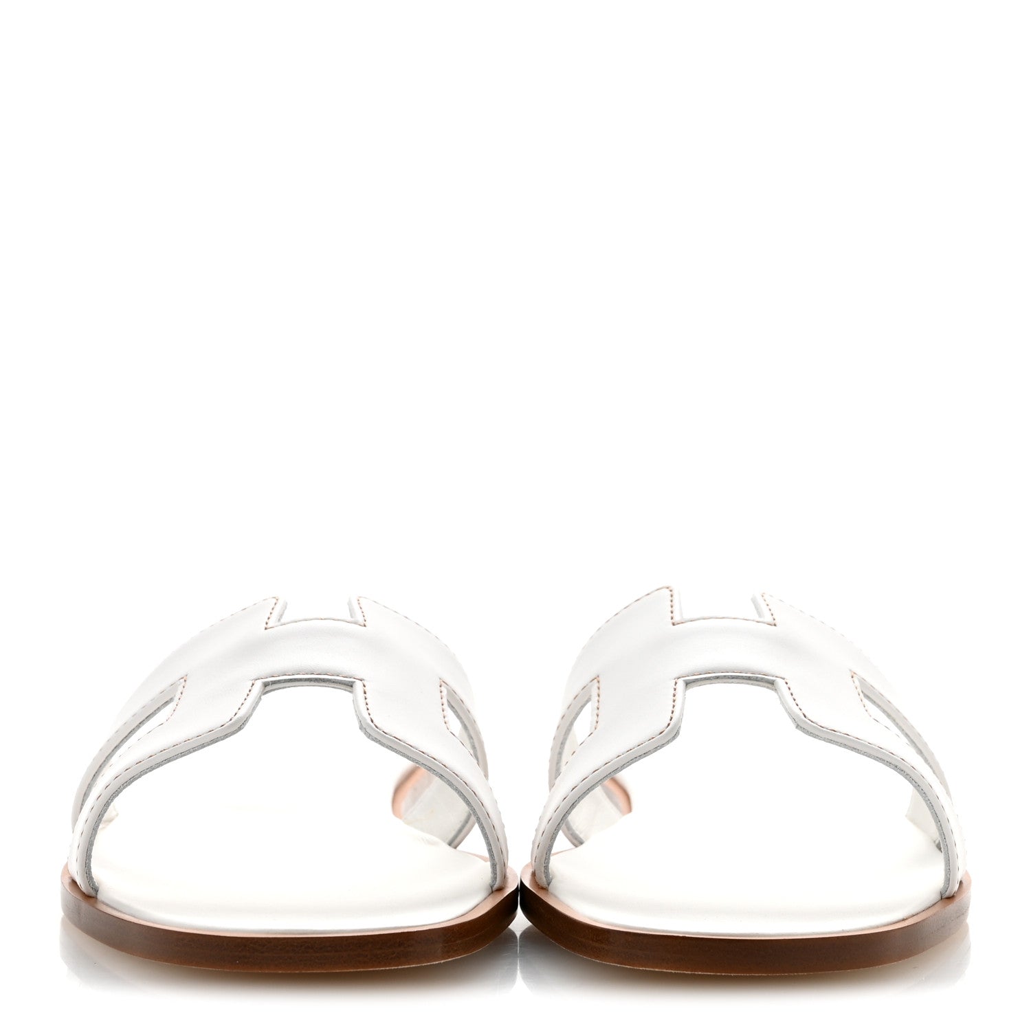 Hermes Box Calfskin Oran Sandals 36 White 3 of 10