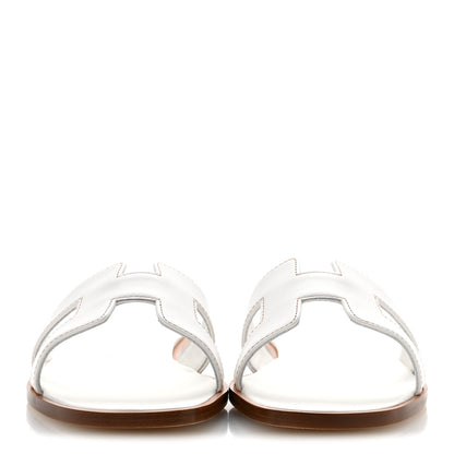 Hermes Box Calfskin Oran Sandals 36 White 3 of 10