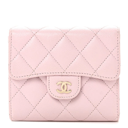 Chanel Caviar Quilted Compact Flap Wallet Light Pink 1 of 9