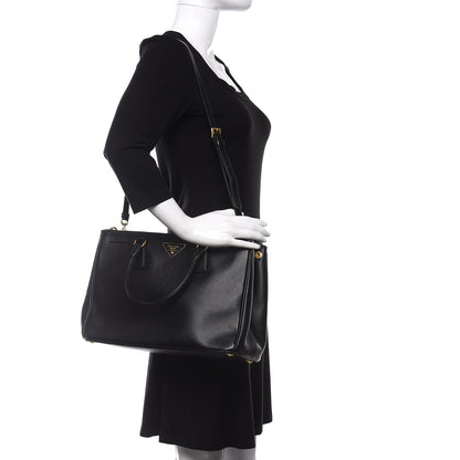 Prada Saffiano Medium Galleria Double Zip Tote Black 3 of 10