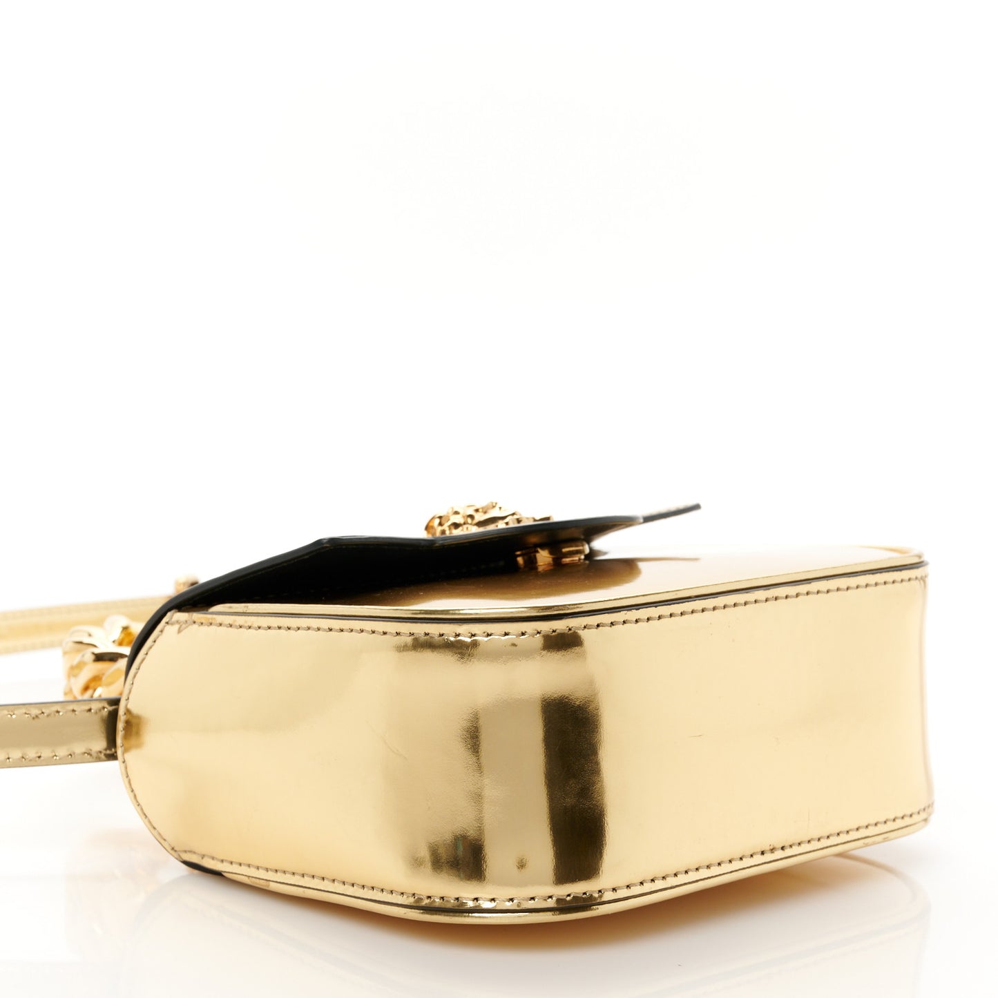 Metallic Calfskin Mini La Medusa Bag Gold