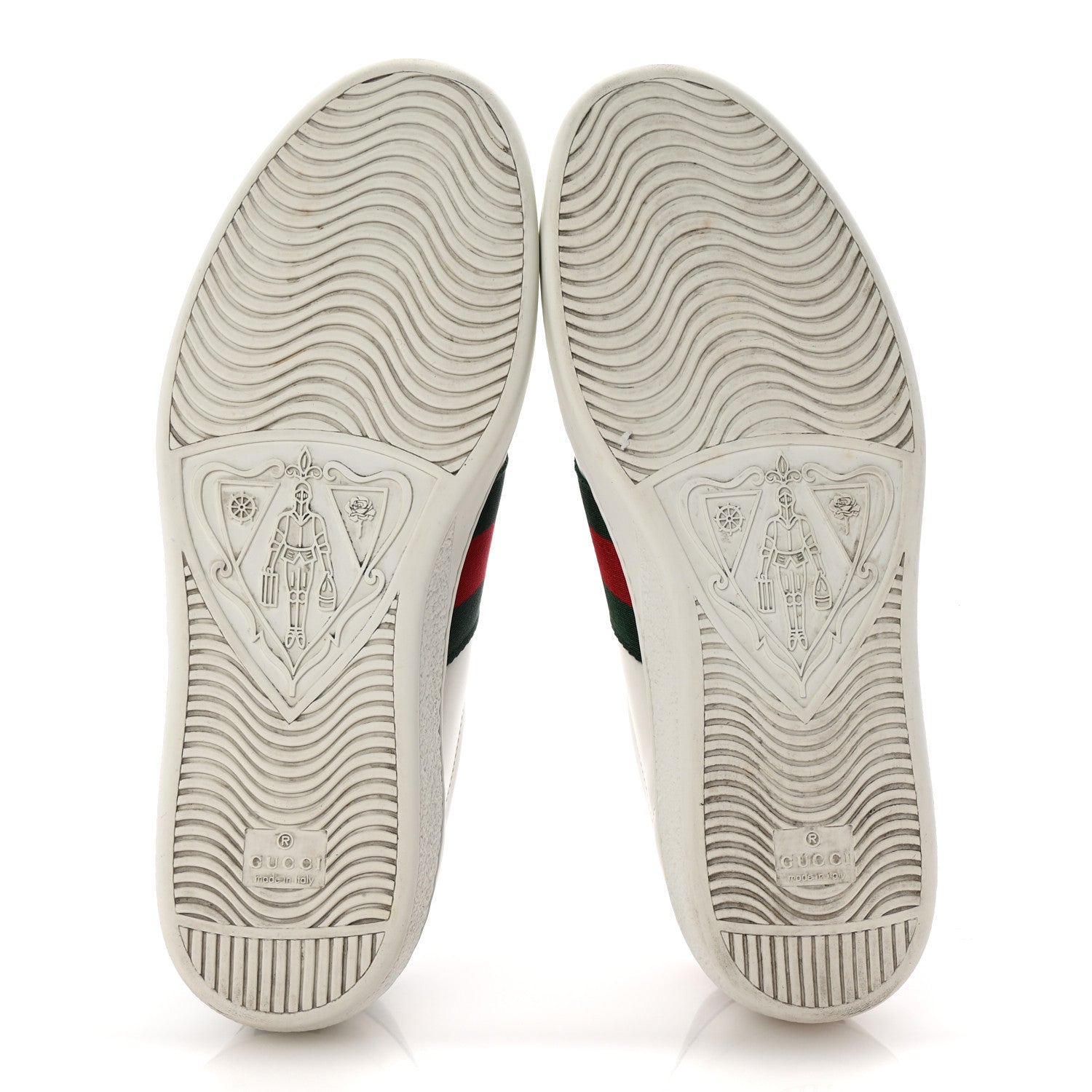 Gucci Calfskin Web GG Apple Embroidered Ace Sneakers 9.5 White 6 of 10