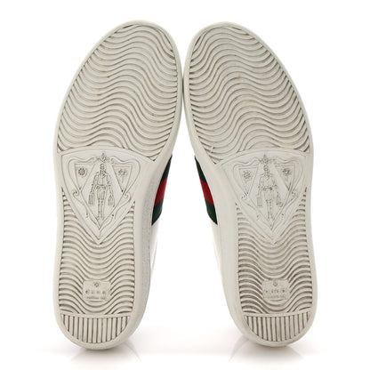 Gucci Calfskin Web GG Apple Embroidered Ace Sneakers 9.5 White 6 of 10