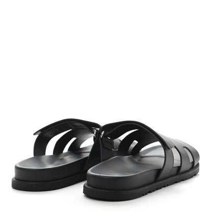Hermes Calfskin Mens Chypre Sandals 45 Black 4 of 8