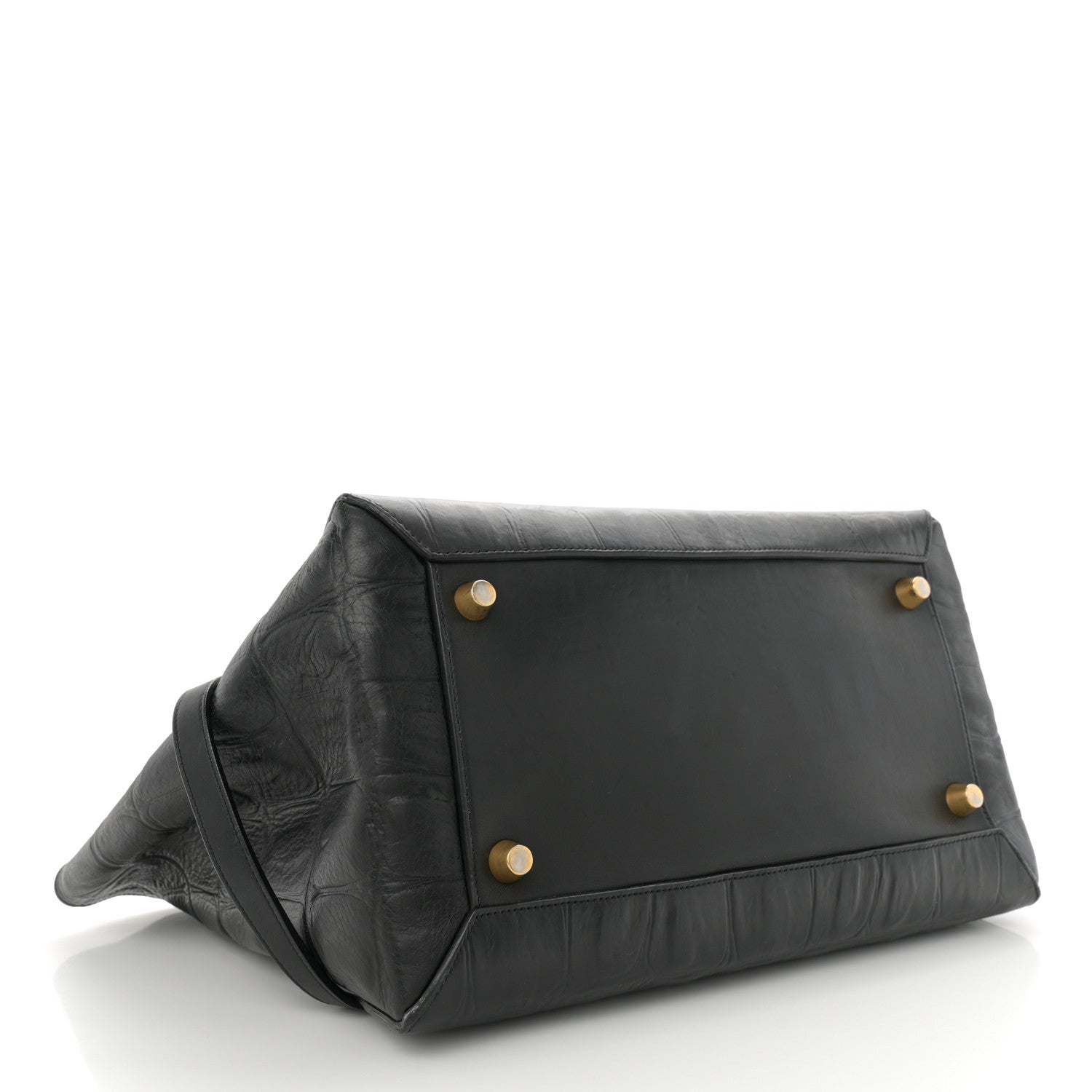 Celine Calfskin Crocodile Embossed Small Belt Bag Black 4 of 13