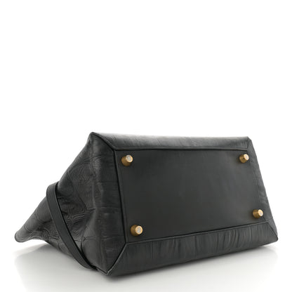 Celine Calfskin Crocodile Embossed Small Belt Bag Black 4 of 13