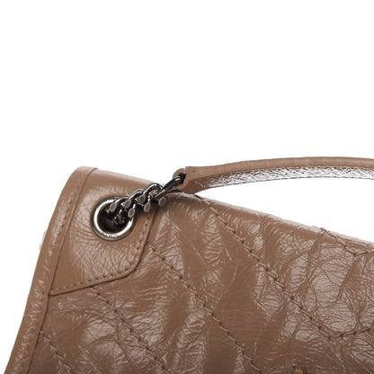 Saint Laurent Crinkled Calfskin Matelasse Monogram Baby Niki Chain Satchel Light Taupe 12 of 12