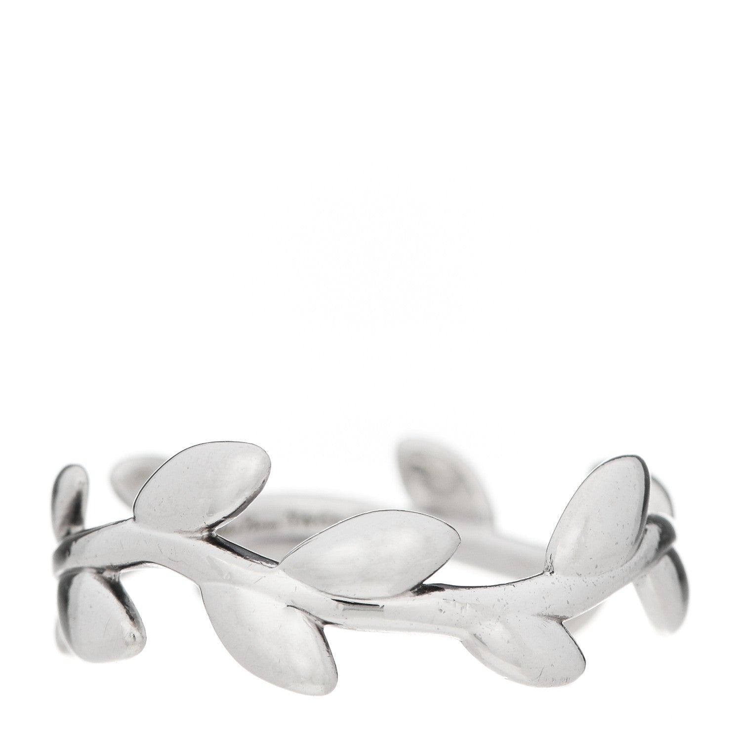 Tiffany Sterling Silver Narrow Paloma Picasso Olive Leaf Band Ring 52 6 1 of 5