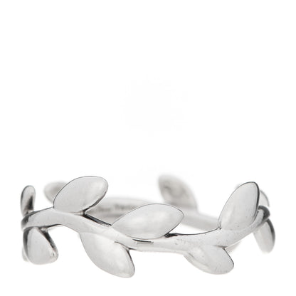 Tiffany Sterling Silver Narrow Paloma Picasso Olive Leaf Band Ring 52 6 1 of 5