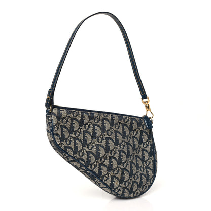 Christian Dior Monogram Mini Saddle Pochette Navy 3 of 12