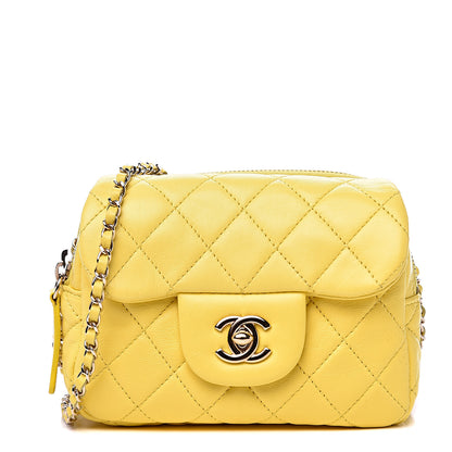 Chanel Lambskin Quilted Small Pocket Camera Case Yellow 1 of 13