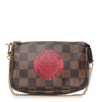 Louis Vuitton Damier Ebene Complice Trunks and Bags Mini Pochette Accessories Red 1 of 9