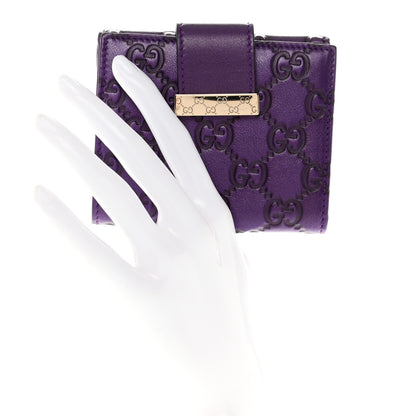 Gucci Metallic Soft Guccissima Icon Bar French Wallet Purple 2 of 7