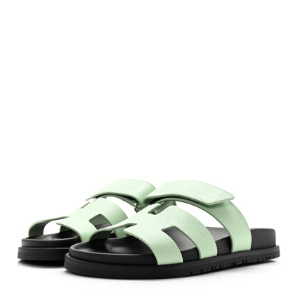 Hermes Epsom Womens Chypre Sandals 36 Vert Jade 3 of 8