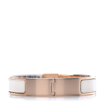 Hermes Enamel Narrow Clic Cadenas Bracelet PM Craie 3 of 7