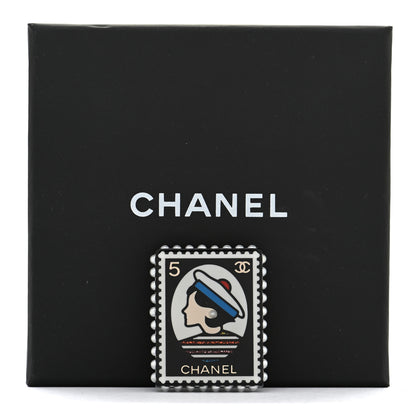 Chanel Resin Glitter CC Sailor Brooch Black Multicolor 6 of 6