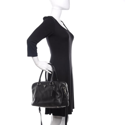 Prada Vitello Daino Satchel Black 5 of 11