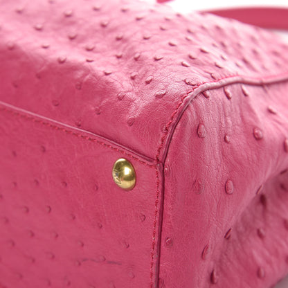 Fendi Ostrich Medium Peekaboo Iconic Satchel Fuchsia 11 of 11