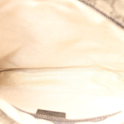 Gucci GG Supreme Monogram Selleria Calfskin Small Flat Side Zip Messenger Bag Beige Ebony Cocoa Dark Chocolate 5 of 12