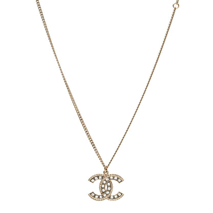 Chanel Baguette Crystal CC Necklace Light Gold 1 of 4