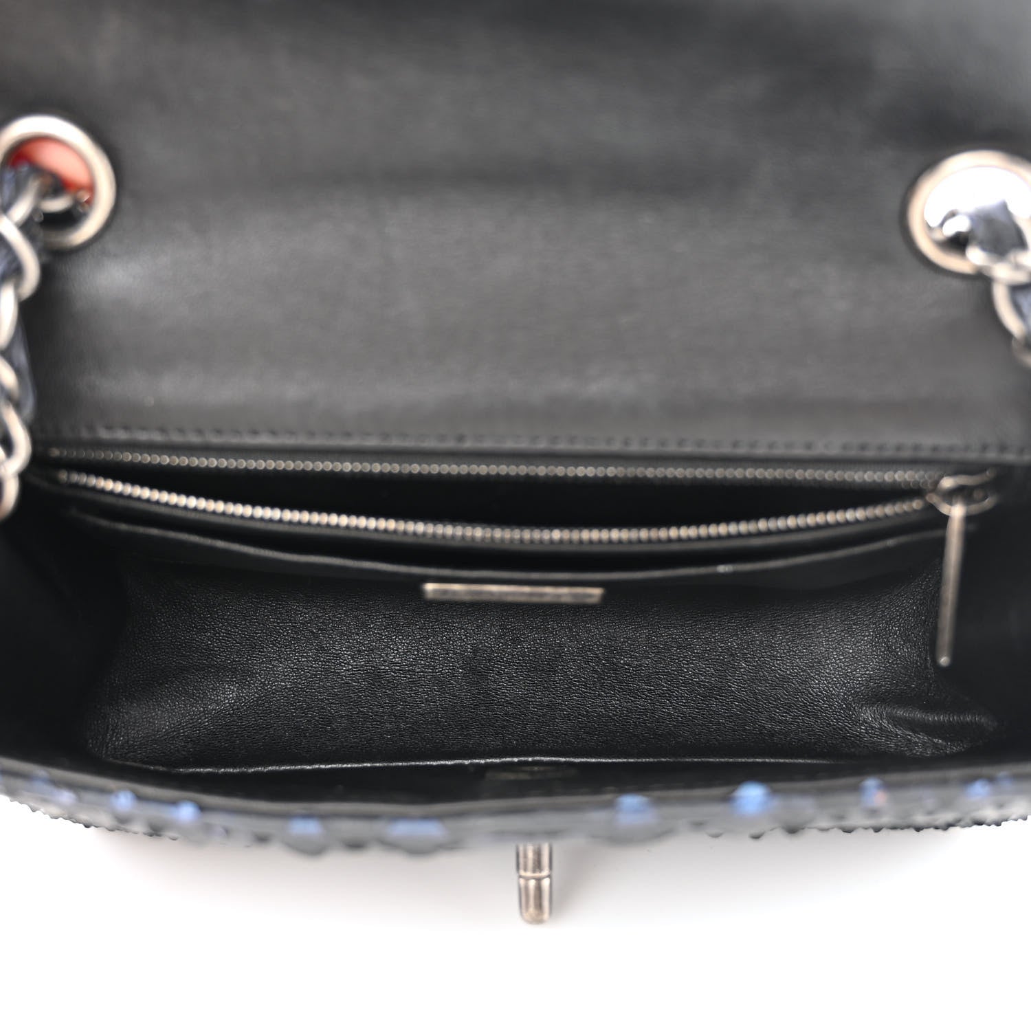 Chanel Snakeskin Mini Rectangular Flap Dark Blue 5 of 12