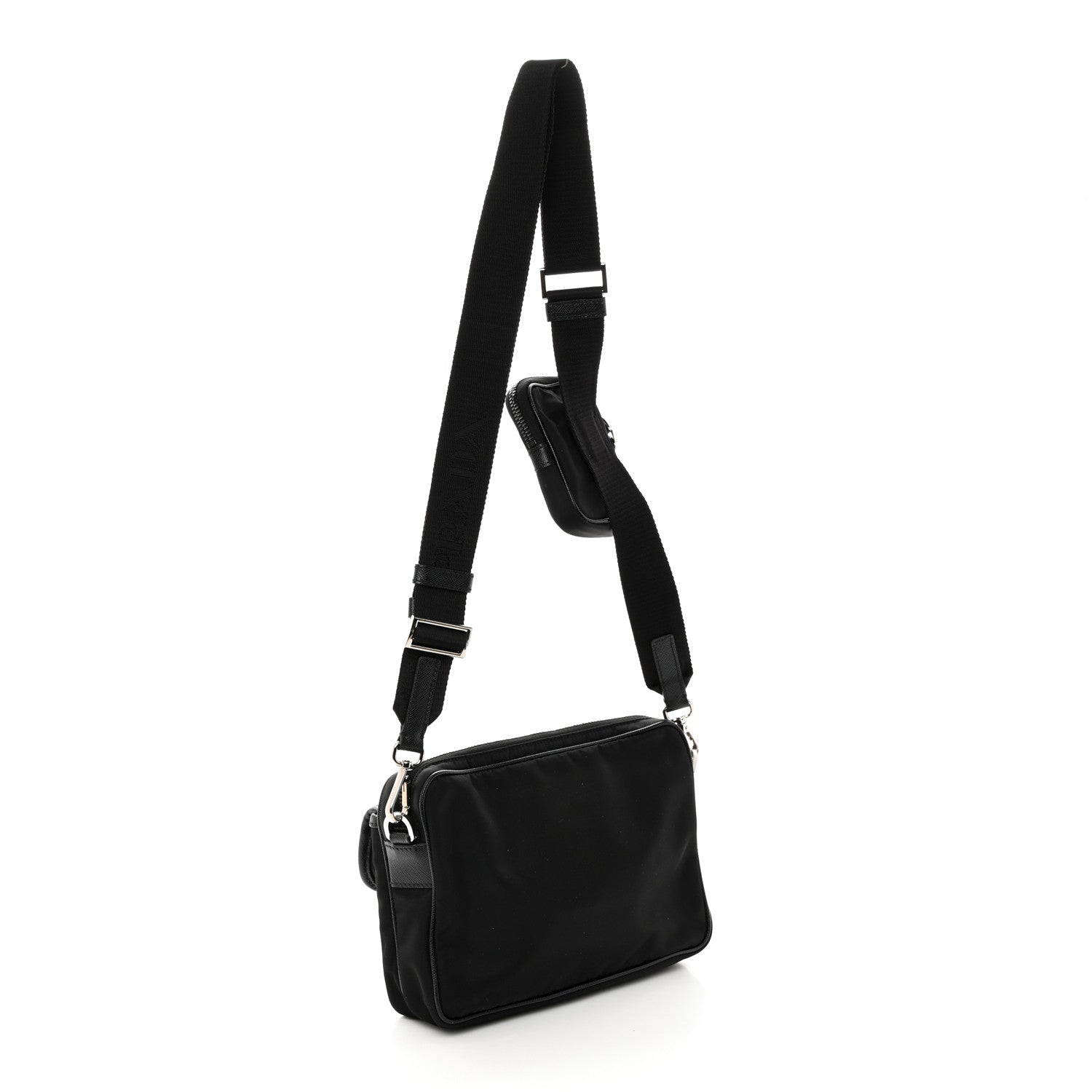 Prada Re-Nylon Saffiano Shoulder Bag Black 2 of 11